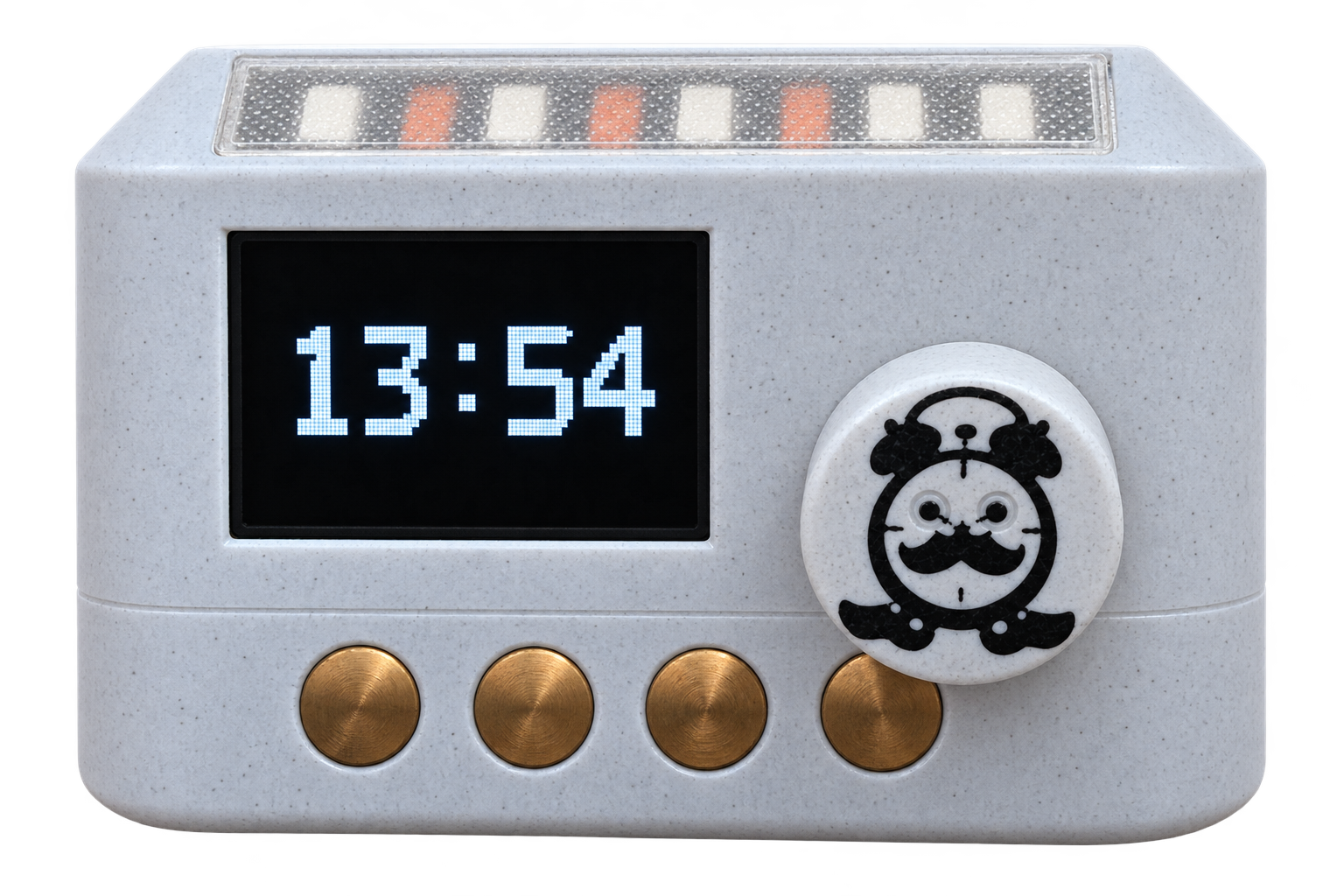 A Klever Klox V2 alarm clock seen from a slight angle