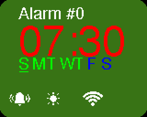 The day-editing screen with the weekdays listed